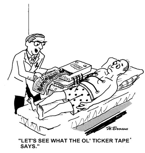 'Let's see what the ol' ticker tape' says.'