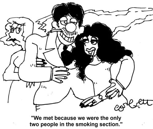 'We met because we were the only two people in the smoking section.'  