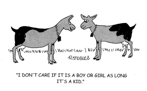 'I don't care if it is a boy or girl as long as it's a kid.'
