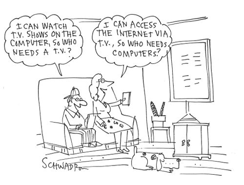 'I can watch T.V. shows on the computer, so who needs a TV?'