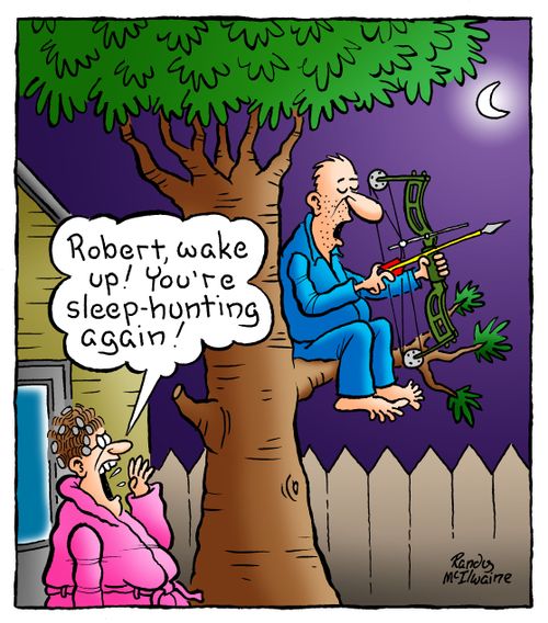 'Robert, wake up! You're sleep hunting again!'