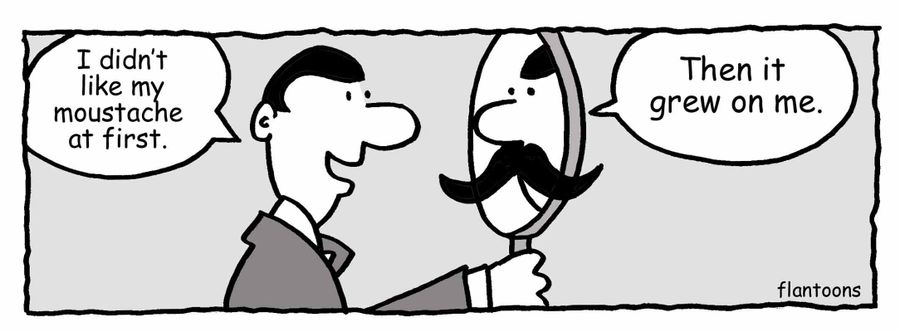 'I didn't like my moustache at first. Then it grew on me.'
