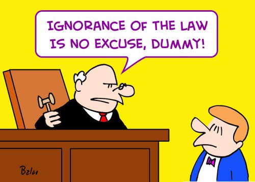 'Ignorance of the law is no excuse, dummy!'