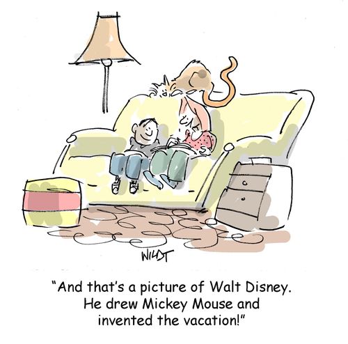 And that's a picture of Walt Disney. He drew Mickey Mouse and invented the vacation!