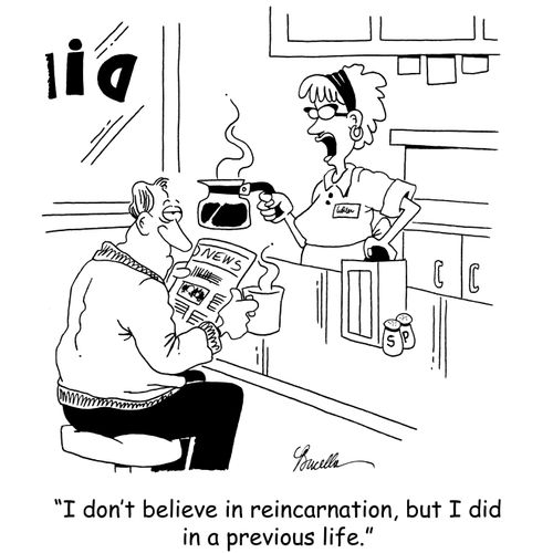 'I don't believe in reincarnation, but I did in a previous life.'