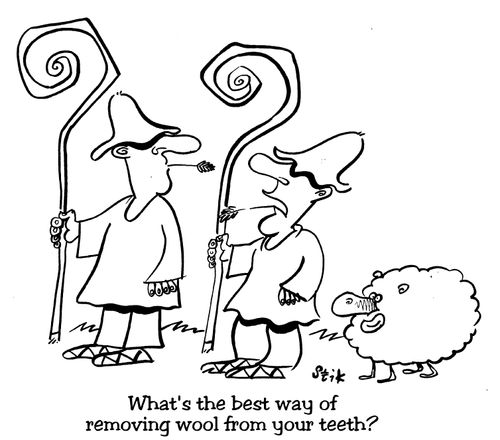 What's the best way of removing wool from your teeth?