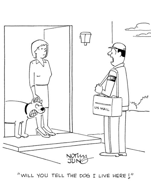 'Will you tell the dog I live here!'