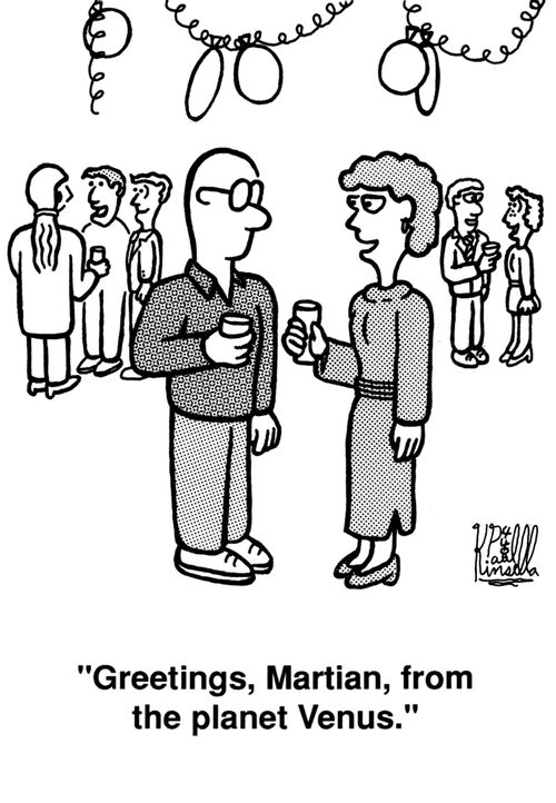 'Greetings, Martian, from the planet Venus.'