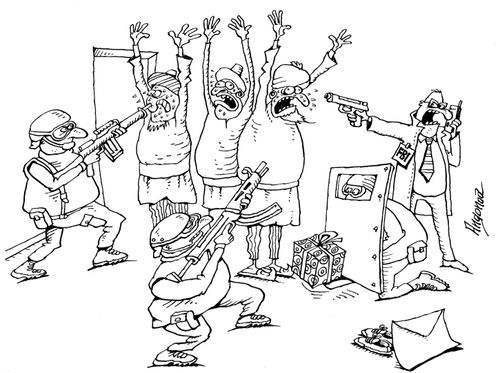 Three wise men being stopped by customs.
