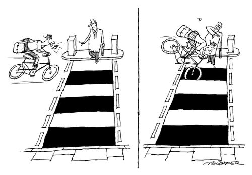 Aggressive cyclist gets comeuppance on zebra crossing