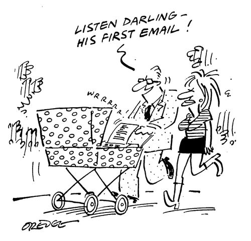 "Listen Darling - his first email !"
