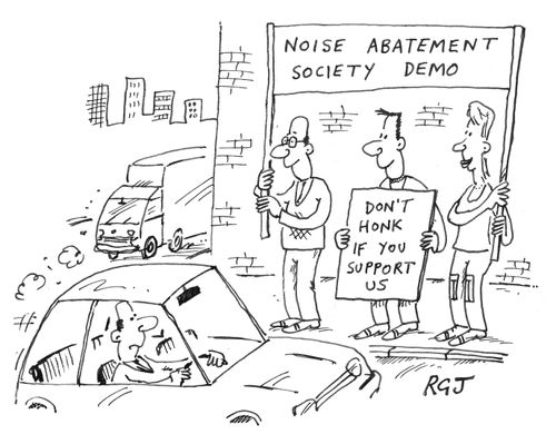 'Noise abatement society' demonstration.