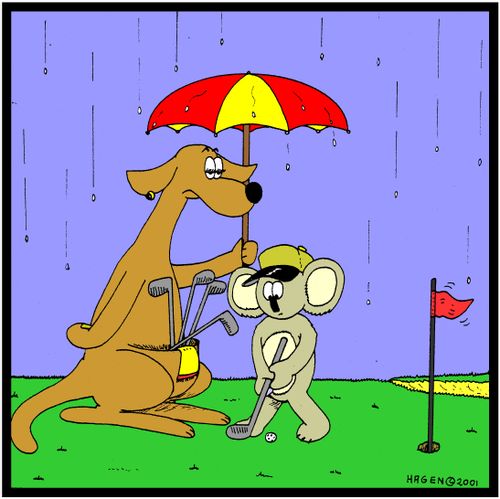 Kangaroo golf-caddy.