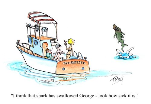 'I think that shark has swallowed George - look how sick it is.'