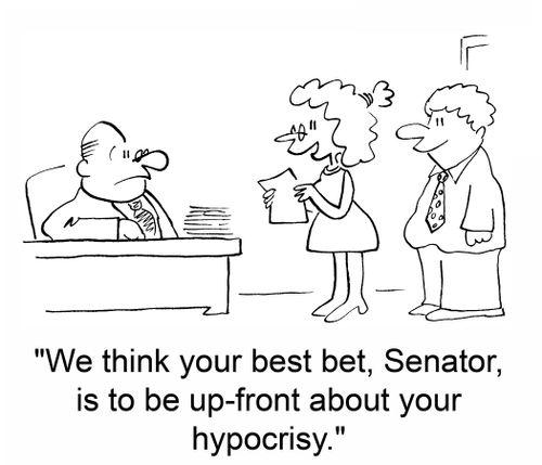 'We think your best bet, Senator, is to be up-front about your hypocrisy.'