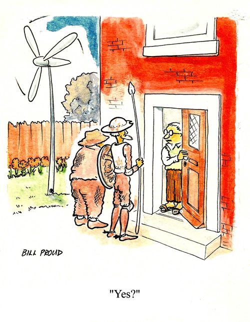 Man answers the door to two strange men.