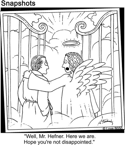Hugh Hefner Goes to Heaven.