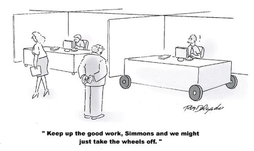 'Keep up the good work, Simmons and we might just take the wheels off.'