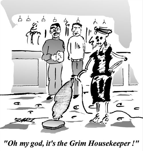 'Oh my god, it's the Grim Housekeeper!'