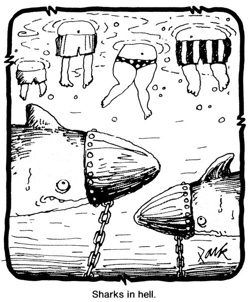 Sharks in hell.