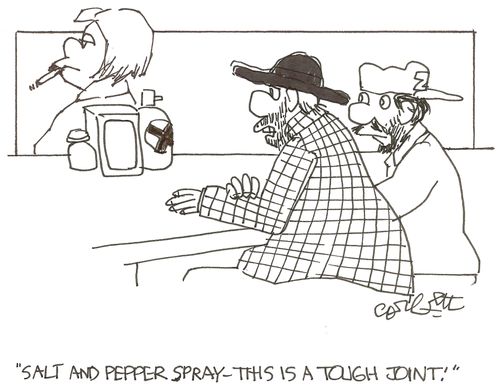 'Salt and pepper spray- this is a tough joint!'