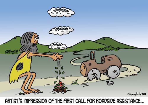 Artists Impression of the first call for roadside assistance...
