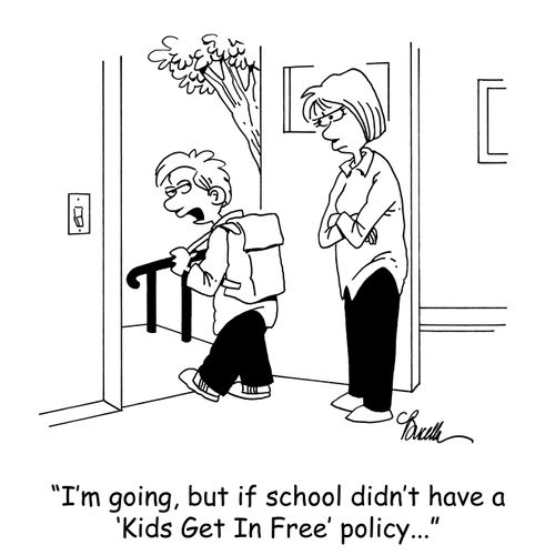 'I'm going, but if school didn't have a 'Kids Get In Free' policy...'