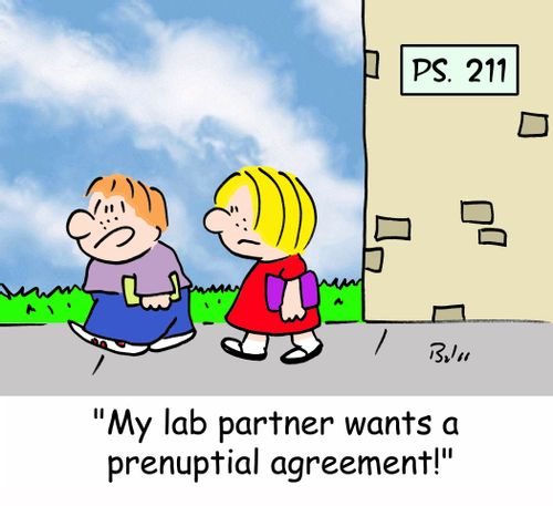 'My lab partner wants a prenuptial agreement!'