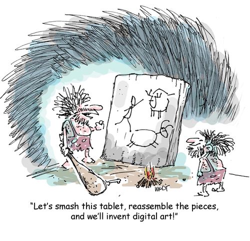 'Let's smash this tablet, reassemble the pieces, and we'll invent digital art!'