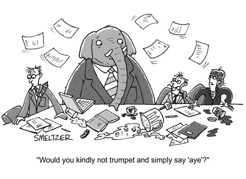 'Would you kindly not trumpet and simply say 'aye'?'