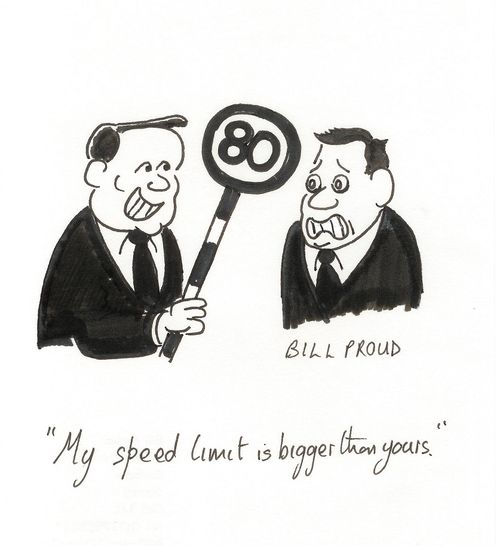 'My speed limit is bigger than yours.'