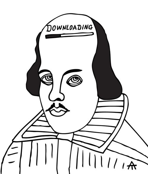 Shakespeare downloading thoughts.