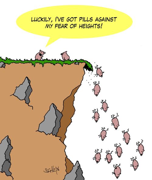 'Luckily, I've got pills against my fear of heights!'