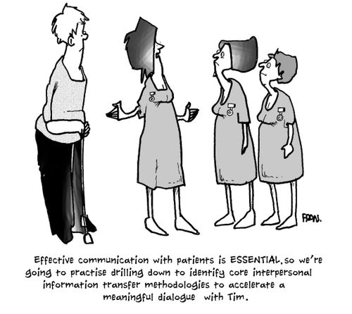 'Effective communication with patients is ESSENTIAL, so we're going to practise drilling down to identify core interpersonal information transfer methodologies to accelerate a meaningful dialogue with Tim.'