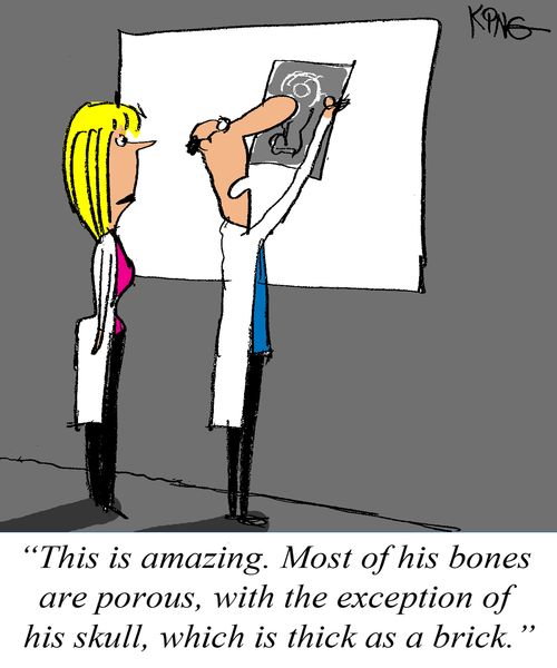 'This is amazing. Most of his bones are porous, with the exception of his skull, which is thick as a brick.'