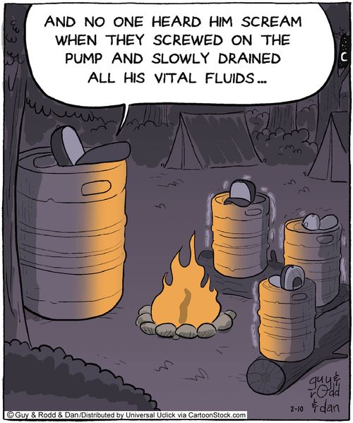 'An no one heard him scream when they screwed on the pump and slowly drained all his vital fluids...'