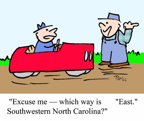 'Excuse me - Which way is Southwestern North Carolina?'