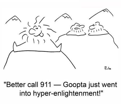 'Better call 911 -- Goopta just went into hyper-enlightenment!'