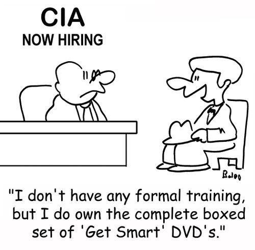 'I don't have any formal training, but I do own the complet boxed set of 'Get Smart' DVD's.'