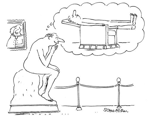 Statue Dreams of Lying Flat in an Armchair