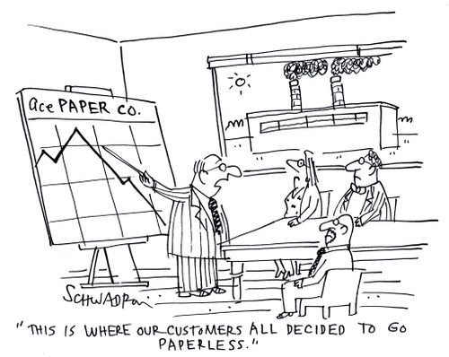 'This is where our customers all decided to go paperless.'