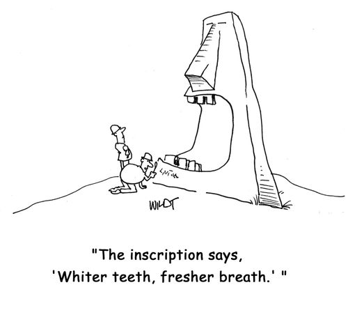 The inscription says: 'Whiter teeth; fresher breath.'