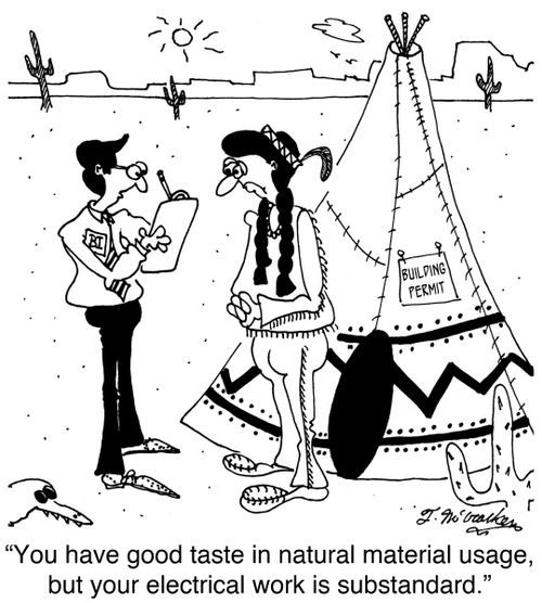 'You have good taste in natural material usage, but your electrical work is substandard.'