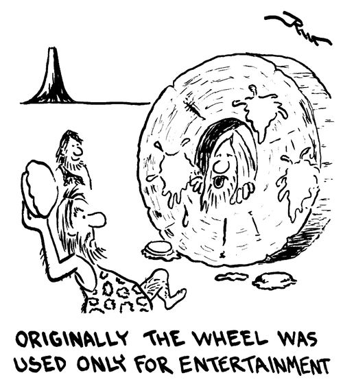 Originally, the wheel was used for entertainment