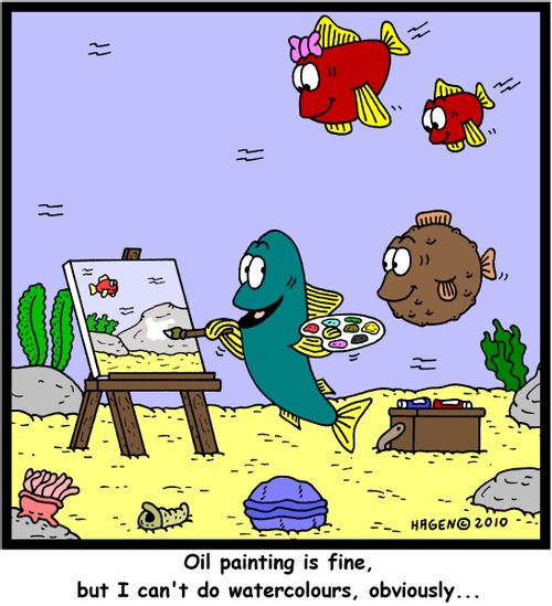 'Oil painting is fine, but I can't do watercolours, obviously...'
