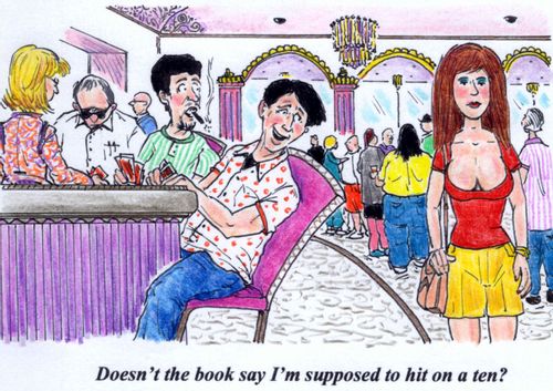 'Doesn't the book say I'm supposed to hit on a ten?'