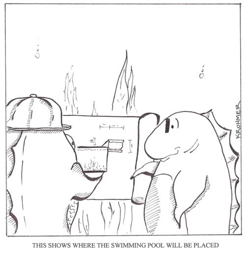 'This shows where the swimming pool will be placed.'