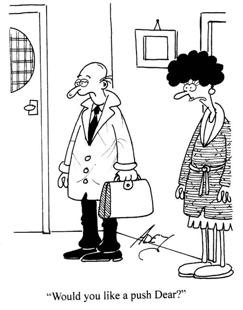 'Would you like a push Dear?'