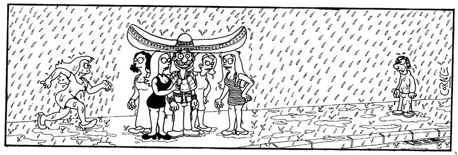 Man with Wide Sombrero Attracting Lots of Women