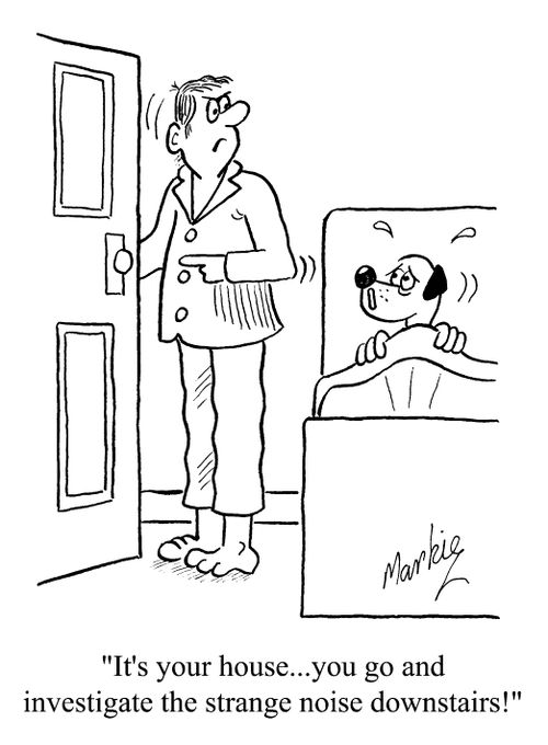 "...You go and investigate the strange noise downstairs!"